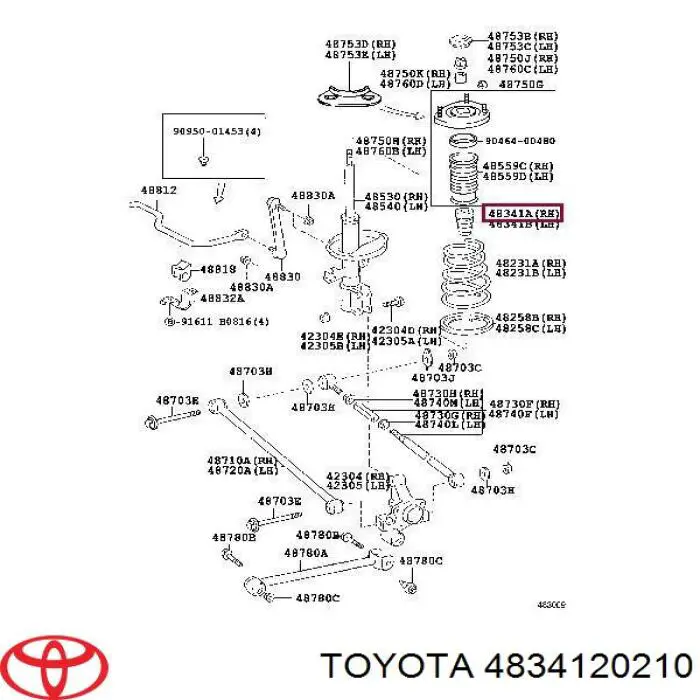 4834120210 Toyota буфер (отбойник амортизатора заднего)