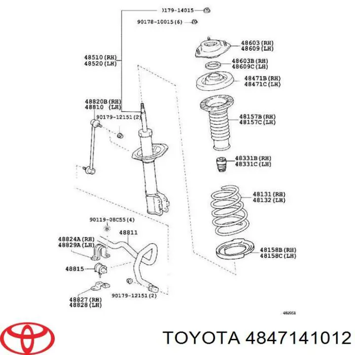 4847141011 Toyota проставка (резиновое кольцо пружины передней верхняя)