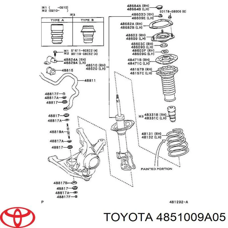 Амортизатор передний 4851009A05 Toyota