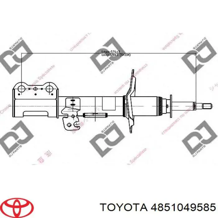 4851049585 Toyota амортизатор передний правый