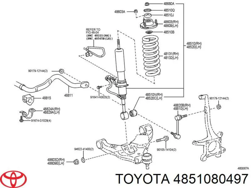 4851080497 Toyota амортизатор передний