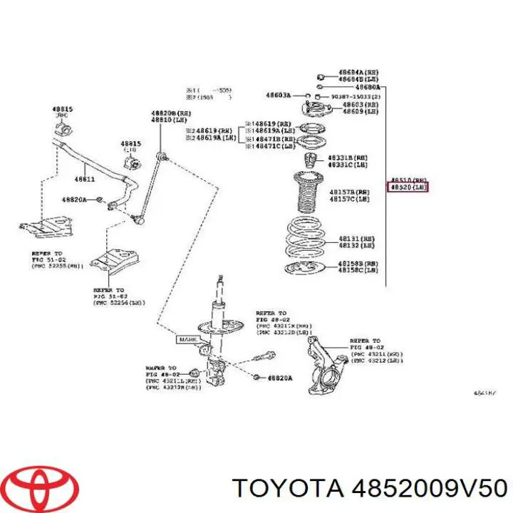 Амортизатор передний левый 4852009V50 Toyota