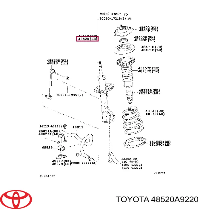 Амортизатор передній, лівий 48520A9220 Toyota/Lexus