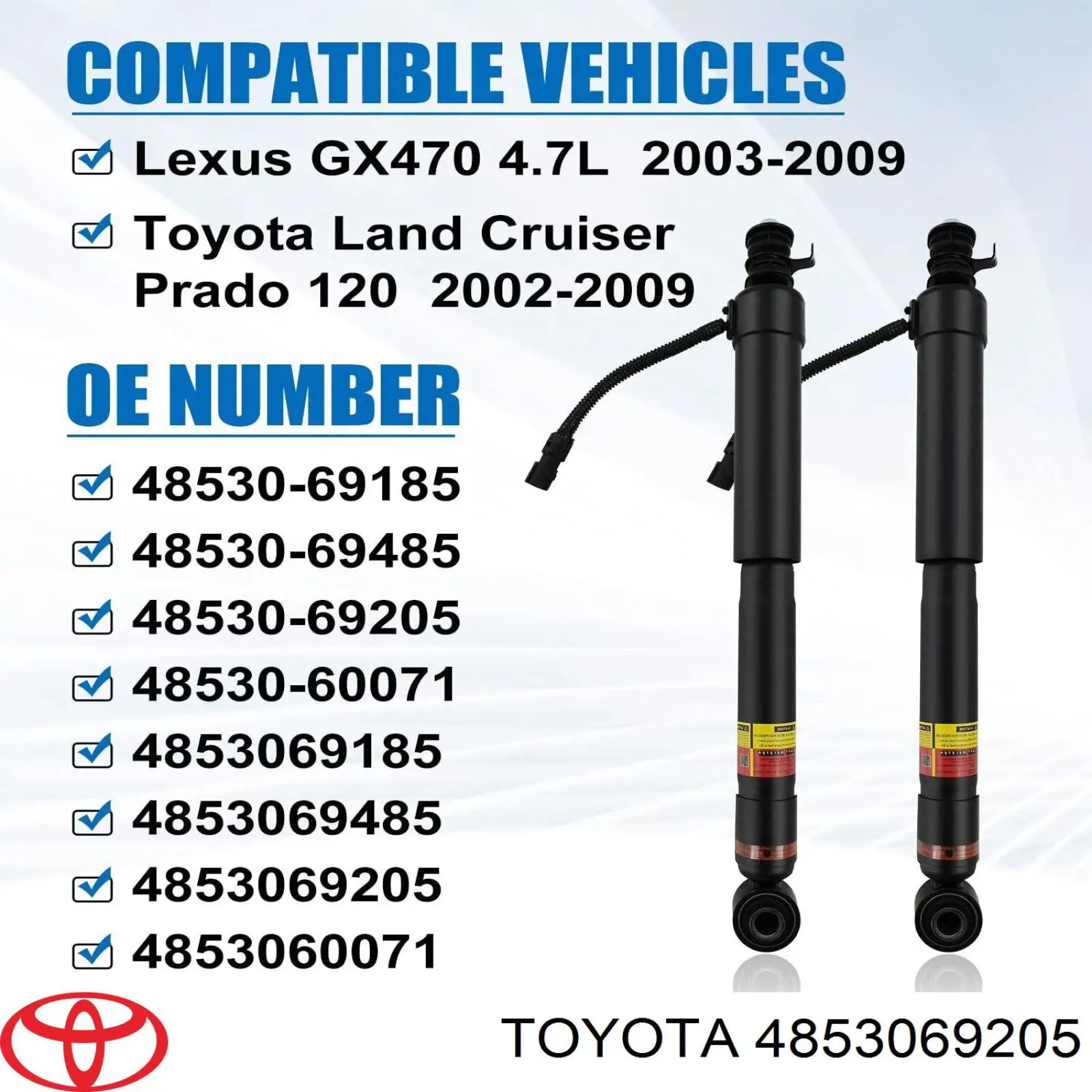 4853069205 Toyota amortecedor traseiro
