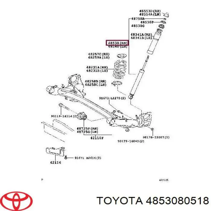 4853080518 Toyota amortecedor traseiro