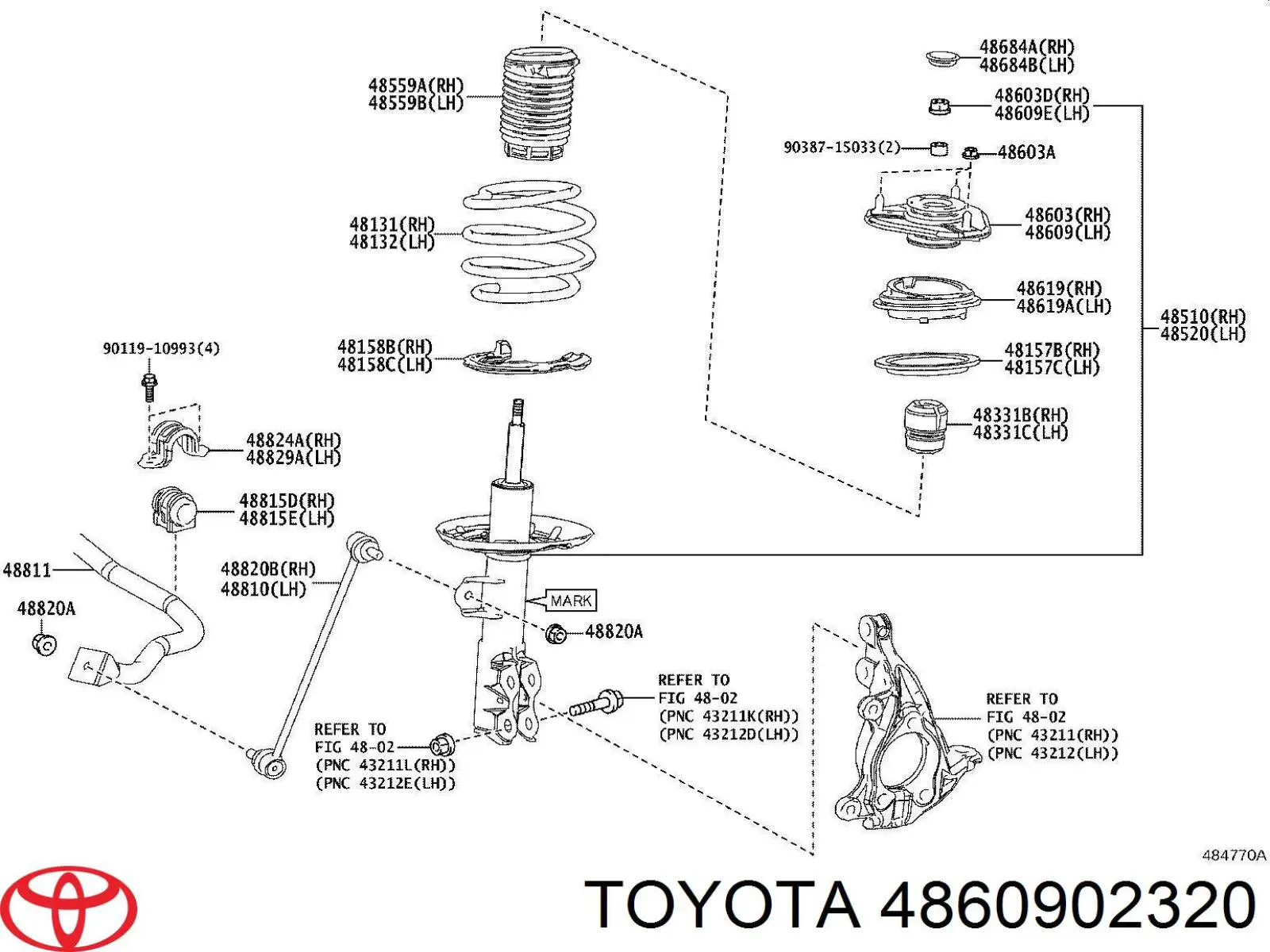48609F4020 Toyota опора амортизатора переднего