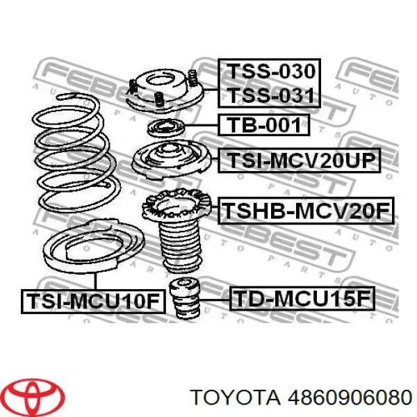 Опора амортизатора переднего левого 4860906080 Toyota