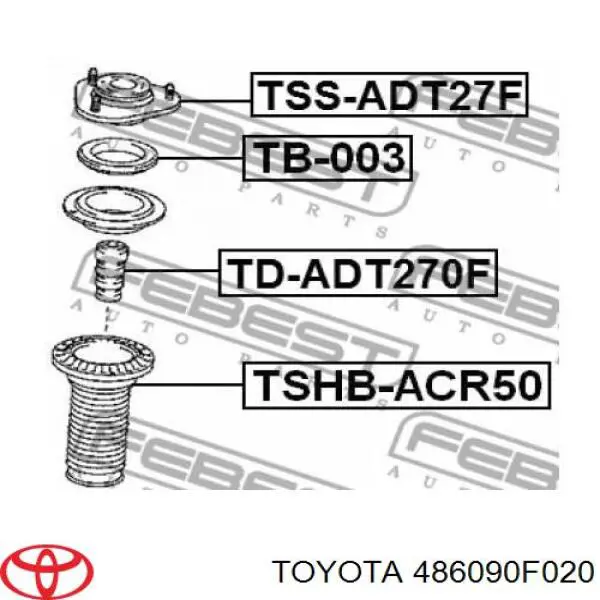 Опора стойки амортизатора переднего Toyota 486090F020 цена, от 24.01 USD