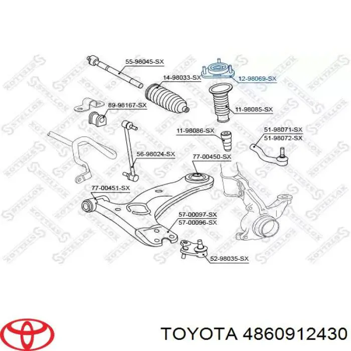 Опора стойки амортизатора переднего Toyota 4860912430 цена, от 31.72 USD