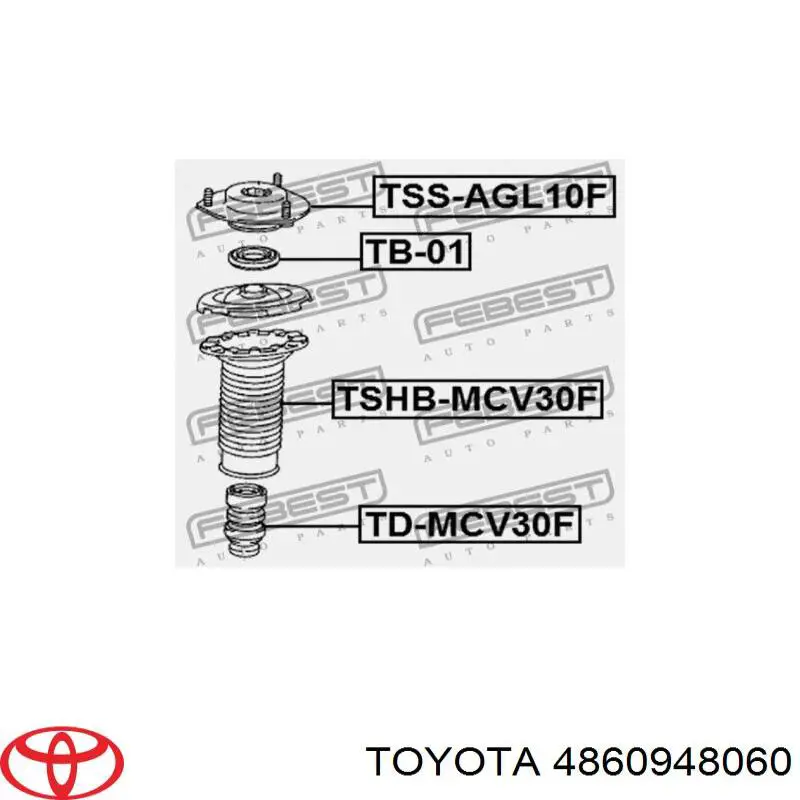 Купить 4860948060 Toyota Опора переднего амортизатора