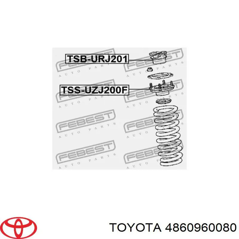 4860960080 Toyota опора амортизатора переднего
