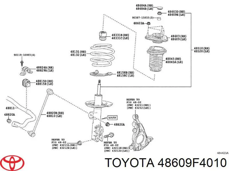 Suporte de amortecedor dianteiro para Lexus UX (AA1, AH1)