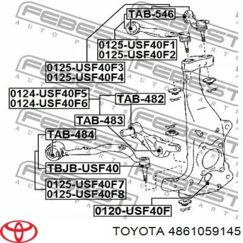 Важіль передньої підвіски верхній, правий 4861059145 Toyota/Lexus