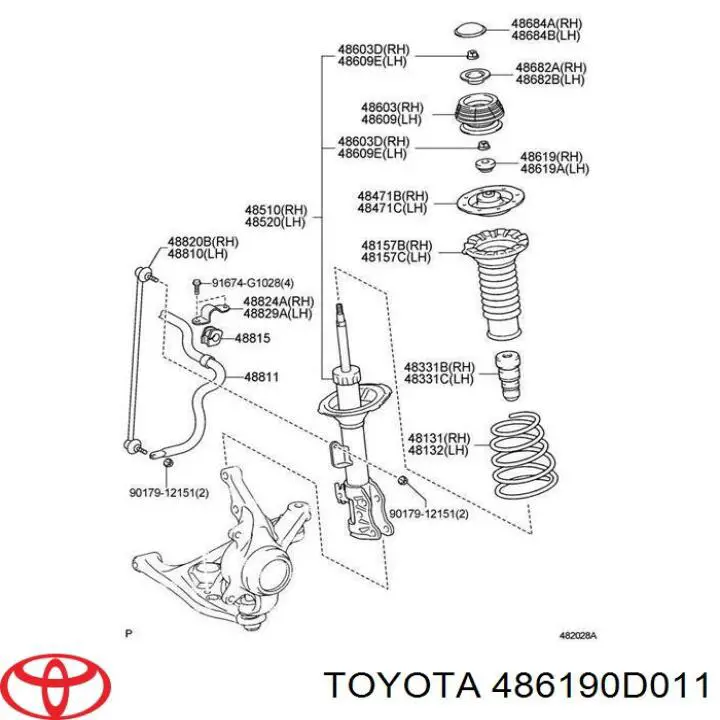 Опорный подшипник амортизатора 486190D011 Toyota