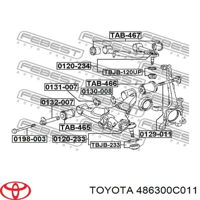 486300C011 Toyota braço oscilante superior esquerdo de suspensão dianteira