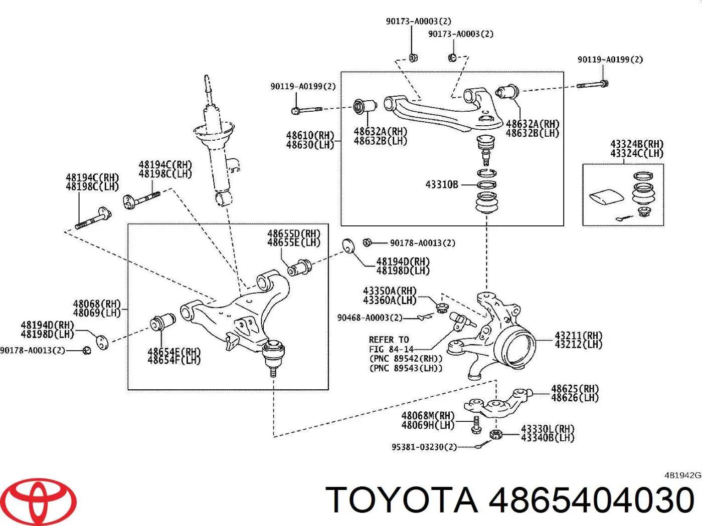 Сайлентблок нижнего переднего рычага  TOYOTA 4865404030