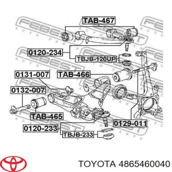 4865460040 Toyota сайлентблок переднего нижнего рычага
