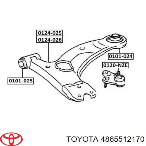 4865512170 Toyota сайлентблок переднего нижнего рычага