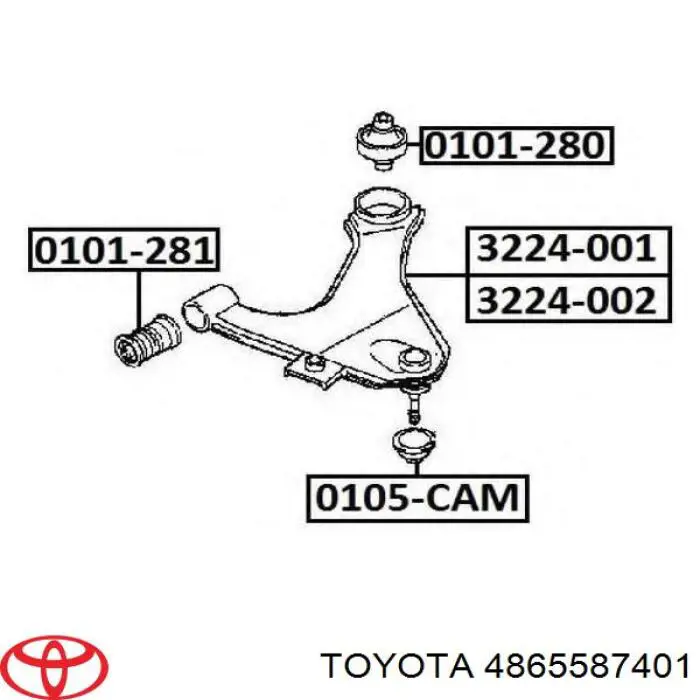 Купить 4865587401 Toyota Сайлентблок нижний передней подвески