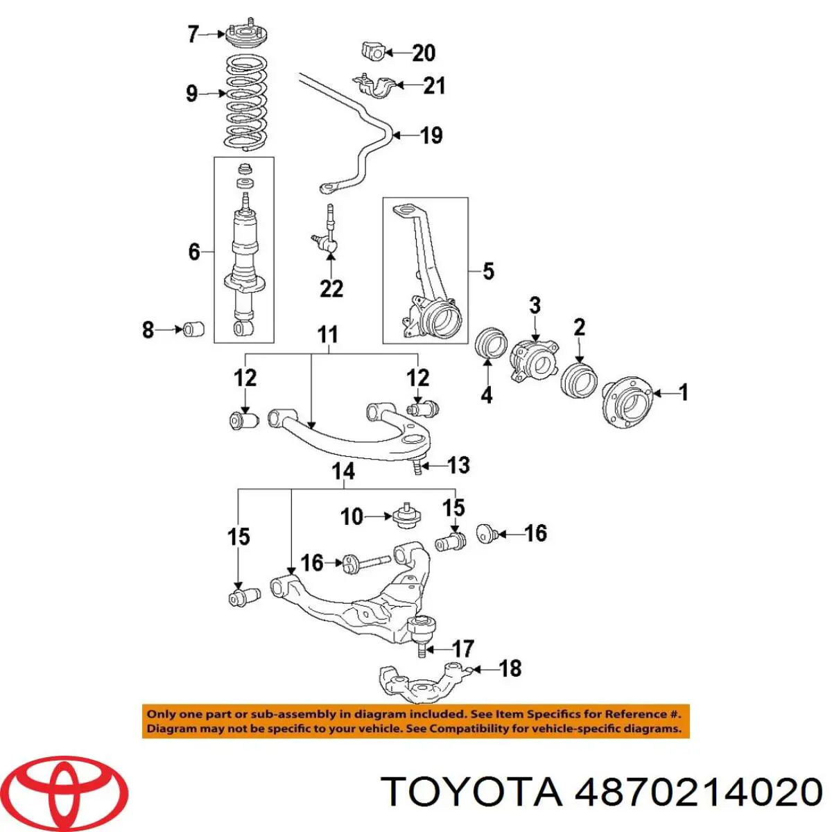 Suspensión, brazo oscilante, eje trasero 4870214020 Toyota