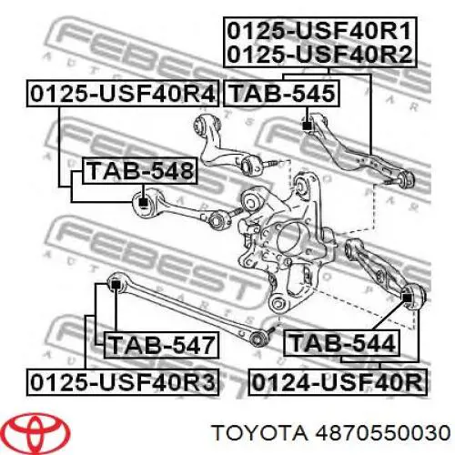 Brazo De Suspension Trasera Derecha 4870550030 Toyota/Lexus