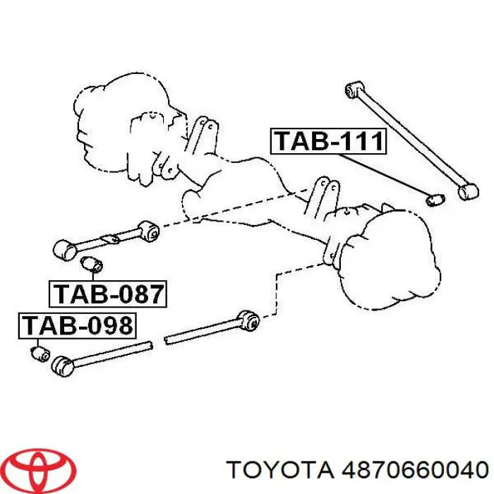 Сайлентблок заднего поперечного рычага 4870660040 Toyota