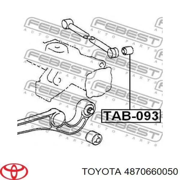 Сайлентблок тяги поперечной (задней подвески) 4870660050 Toyota