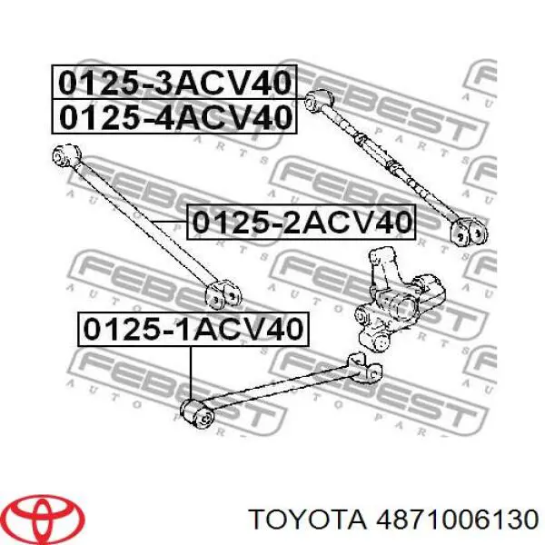 4871006130 Toyota barra transversal de suspensão traseira