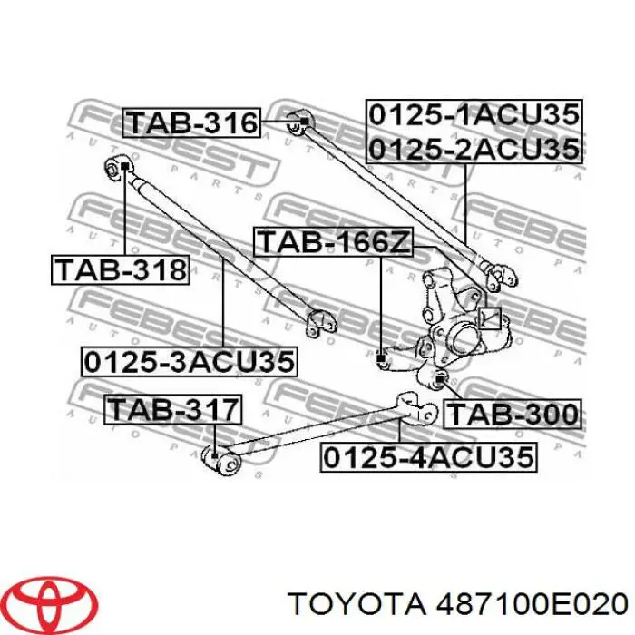 Тяга поперечная задней подвески 487100E020 Toyota