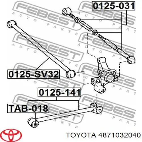 4871032040 Toyota Поперечная тяга задней подвески