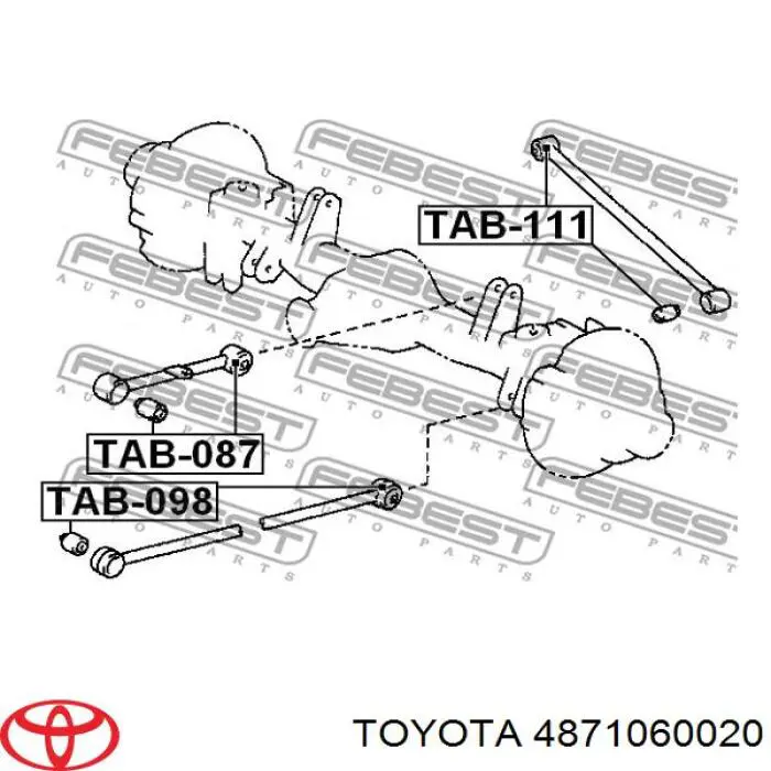 Купить 4871060020 Toyota Рычаг задней подвески продольный
