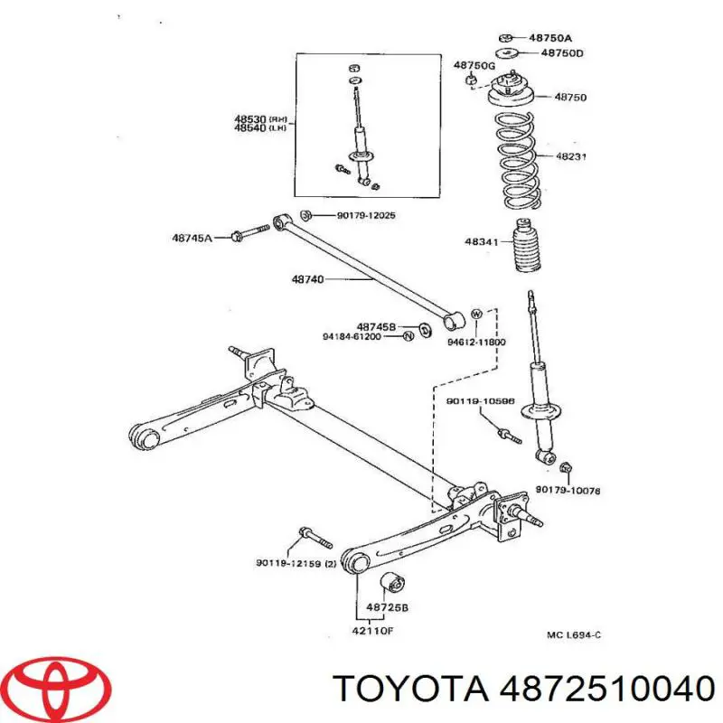 Сайлентблок задней балки (подрамника) 4872510040 Toyota