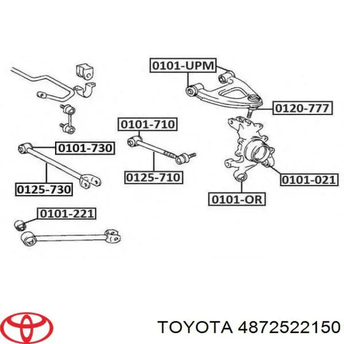 Купить 4872522150 Toyota Сайлентблок заднего продольного рычага передний