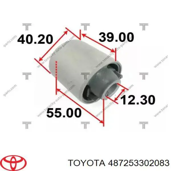 487253302083 Toyota сайлентблок заднего продольного рычага передний