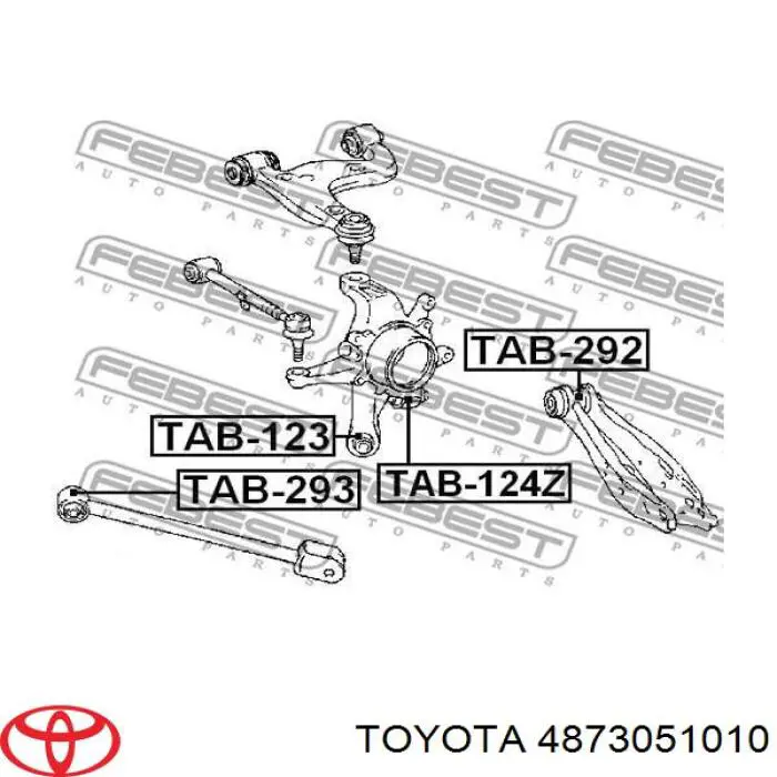 Brazo de suspensión trasero inferior derecho 4873051010 Toyota/Lexus