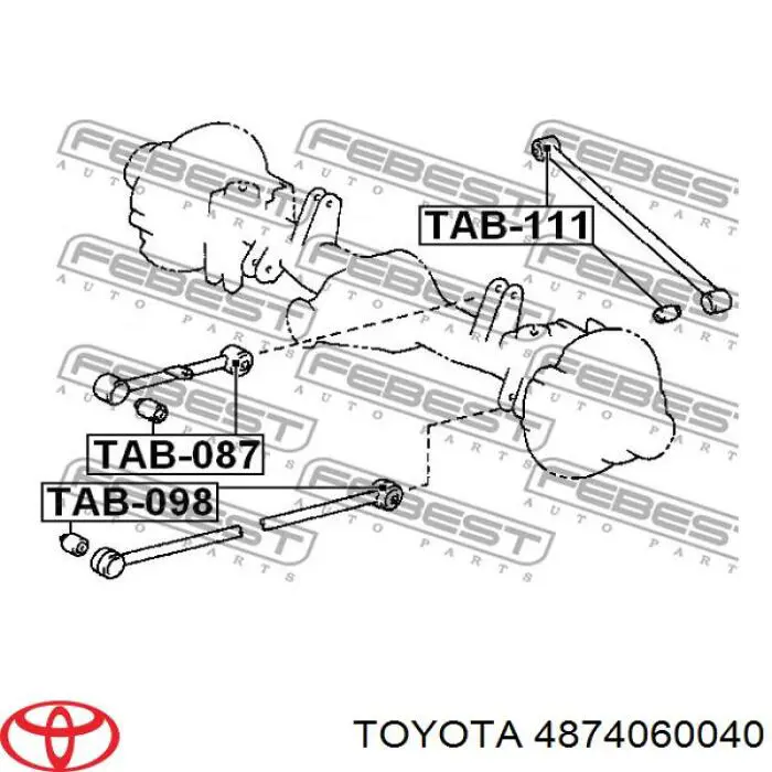 Штанги реактивные задней подвески Toyota 4874060040 цена, от 62.45 USD