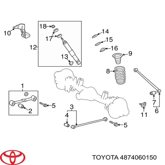 Тяга поперечная задней подвески 4874060150 Toyota