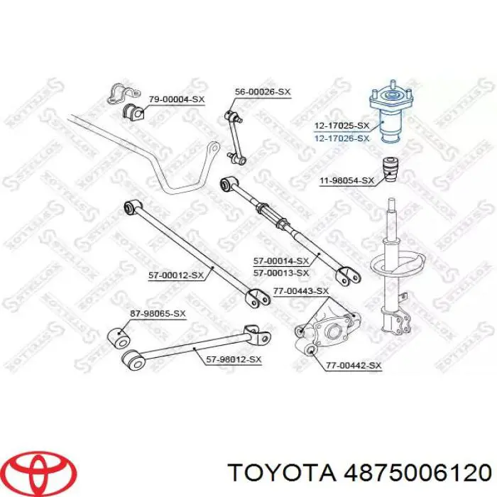 Опора амортизатора заднего правого 4875006120 Toyota