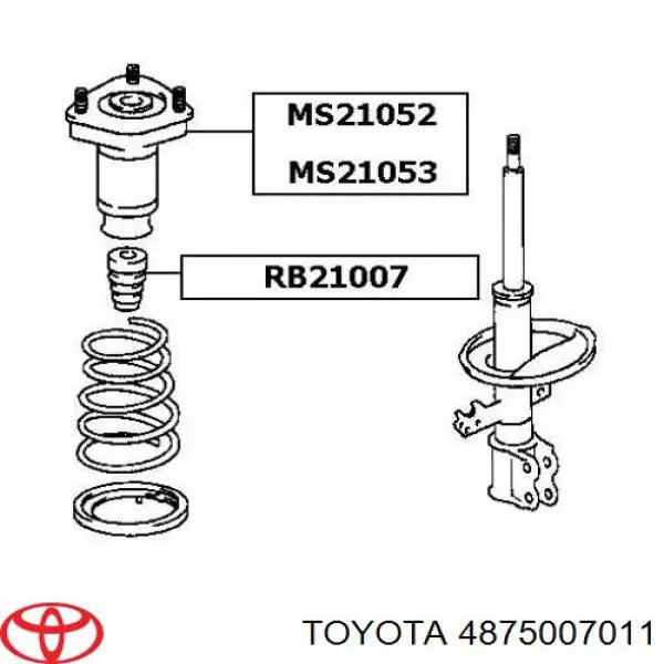 4875007011 Toyota Подушка амортизатора заднего, правого