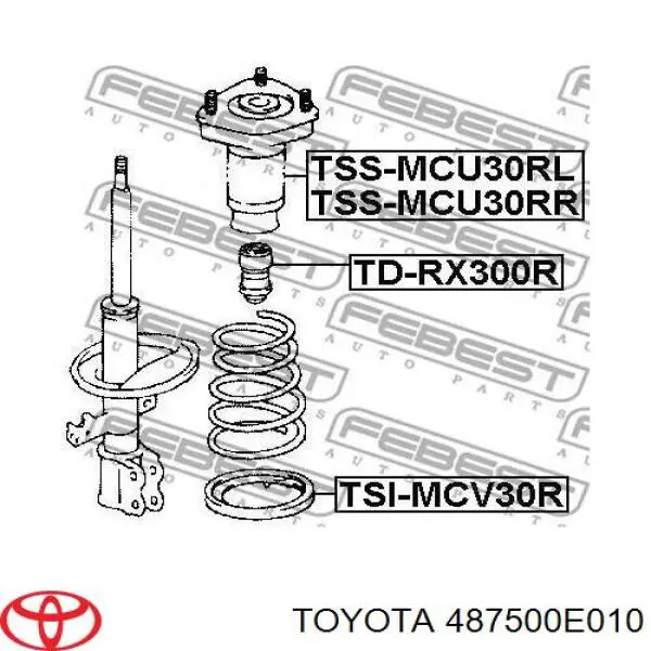 Купить 487500E010 Toyota Опора амортизатора заднего правого