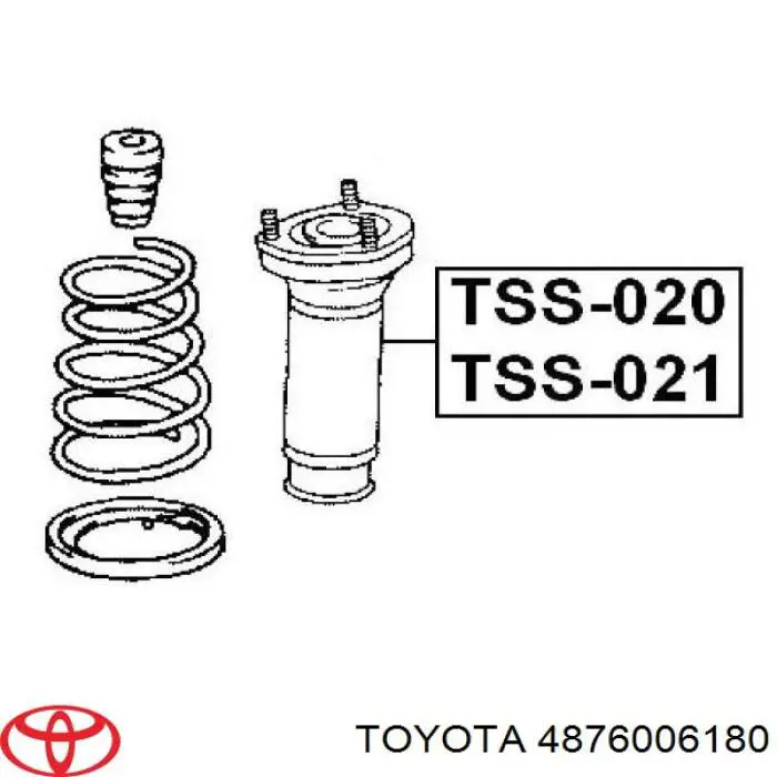 4876006180 Toyota Опора амортизатора заднего, левого