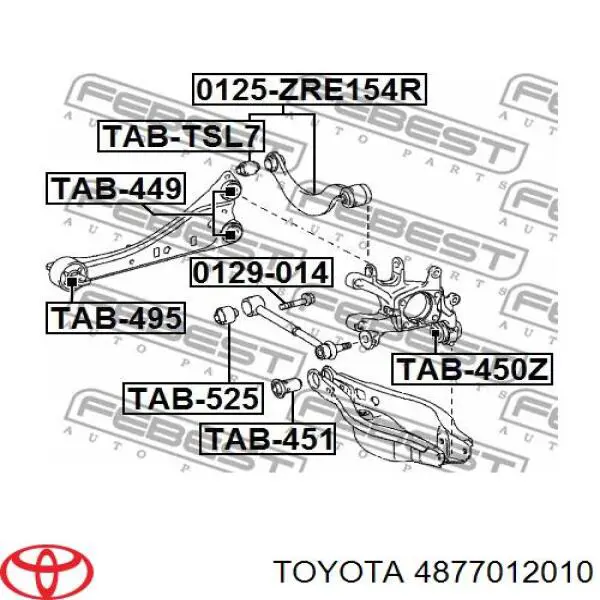 4877012010 Toyota braço oscilante superior esquerdo/direito de suspensão traseira