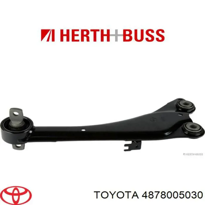4878005030 Toyota braço oscilante (tração longitudinal inferior esquerdo de suspensão traseira)