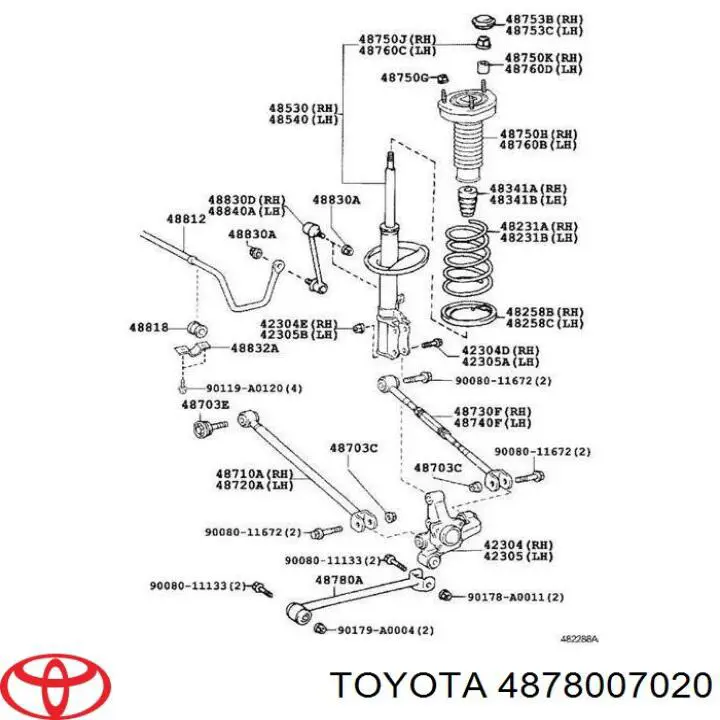 Тяга продольная задней подвески 4878007020 Toyota