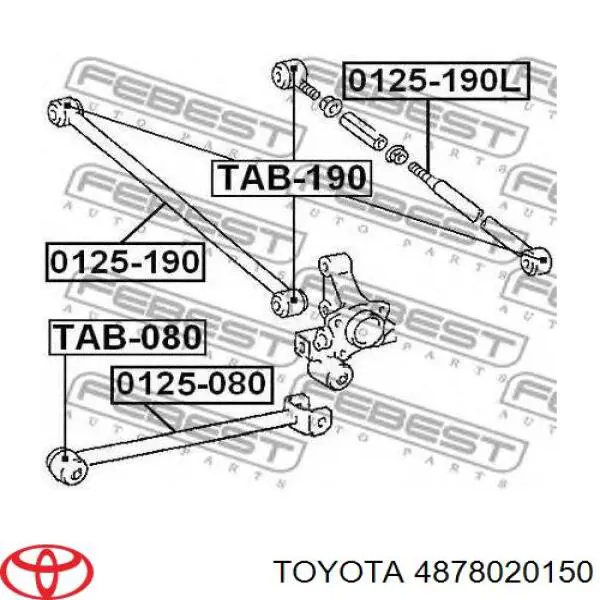 Palanca De Soporte Suspension Trasera Longitudinal Inferior Izquierda/Derecha 4878020150 Toyota