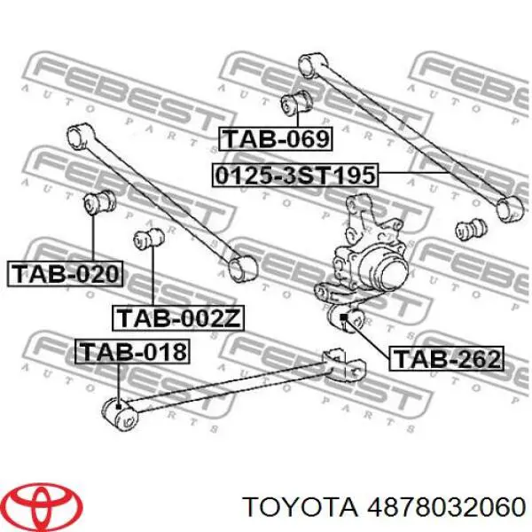 Palanca De Soporte Suspension Trasera Longitudinal Inferior Izquierda/Derecha 4878032060 Toyota