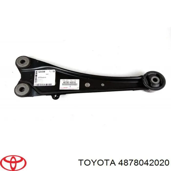 4878042020 Toyota braço oscilante (tração longitudinal inferior esquerdo de suspensão traseira)