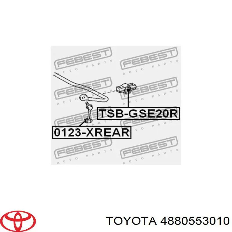 4880553010 Toyota bucha de estabilizador traseiro