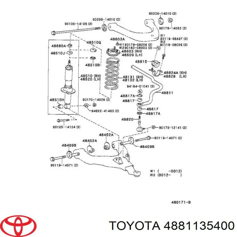 Передний стабилизатор Ланд Крузер 90 (Toyota Land Cruiser)