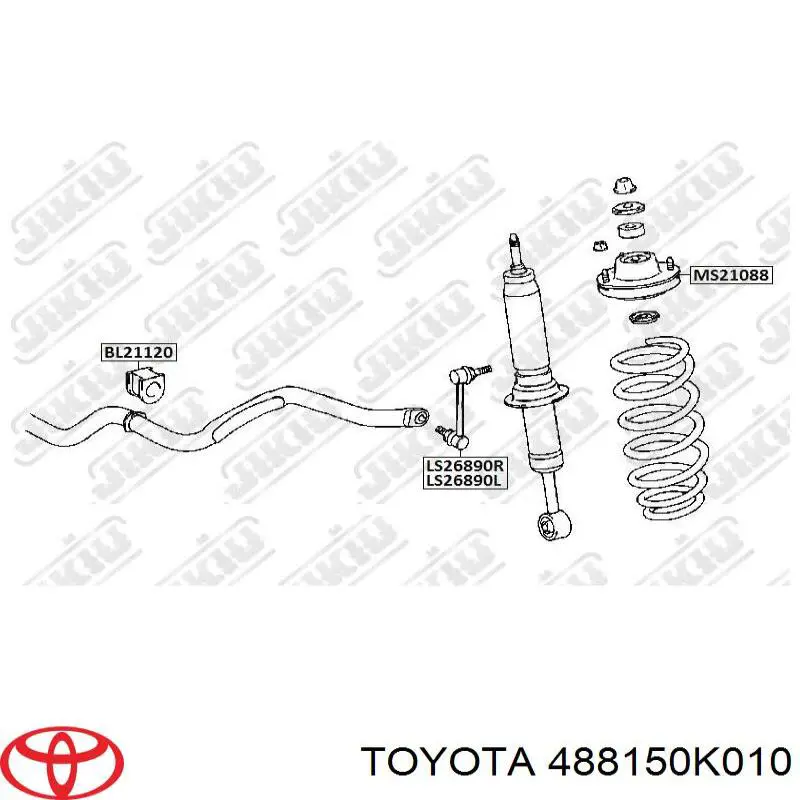 Втулка переднего стабилизатора Toyota 488150K010 цена, от 5.42 USD